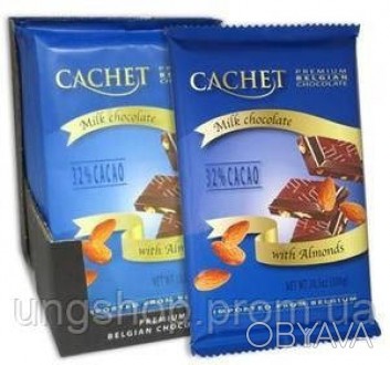 Премиум шоколад Cachet 32% Milk Chocolate with Almonds с миндалём, 300гр. Бельги. . фото 1