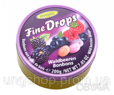 Леденцы Fine Drops Woogie со вкусом лесных ягод, 200 гр Леденцы со вкусом лесных. . фото 1