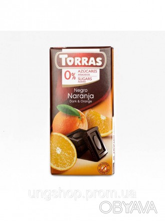 Шоколад Torras Orange 75г Шоколад черный TORRAS с апельсином (БЕЗ САХАРА, БЕЗ ГЛ. . фото 1