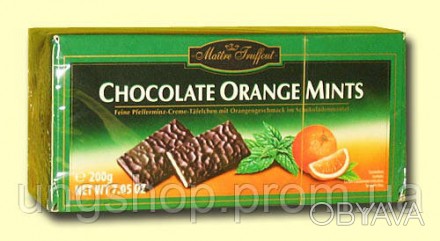 Шоколадные пластинки с апельсином и мятной начинкой Maitre Truffout, 200г. Ищете. . фото 1