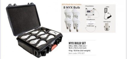 Набір з 8 світлодіодних ламп Astera NYX Bulb з акумулятором, корпусом і аксесуар. . фото 2