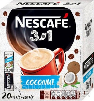 Напиток кофейный NESCAFE 3-в-1 Coconut со вкусом кокоса растворимый в стиках 20 . . фото 1