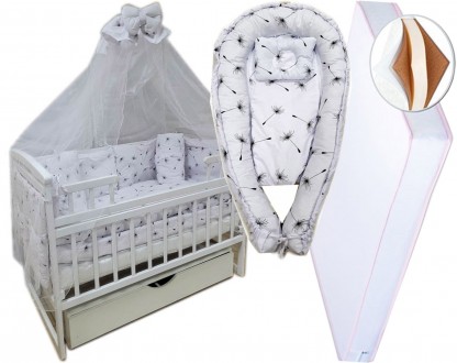 Комплект в ліжечко з коконом для новонароджених ТМ "ВАВУ" 11 елементів (постіль . . фото 3
