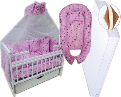 Комплект в ліжечко з коконом для новонароджених ТМ "ВАВУ" 11 елементів (постіль . . фото 4