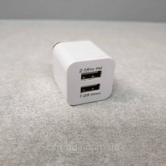 Сетевой адаптер 2 USB, питание 220В, 2 разъема для одновременной зарядки двух ус. . фото 3