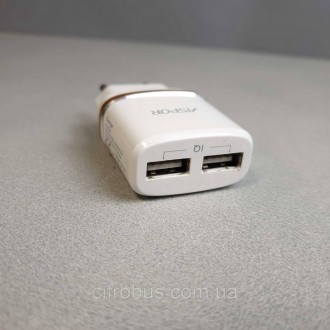 Мережевий адаптер 2 USB, живлення 220 В, 2 роз'єми для одночасного заряджання дв. . фото 3
