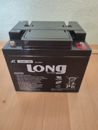 Аккумулятор 40 a\h -12 V для инвалидной электроколяски гелевый LONG LG40-12N тяг. . фото 2