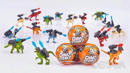 РОЗПАКУВАЙТЕ, БУДУЙТЕ ТА БИТЬТЕСЯ: повністю новий 5 Surprise Dino Strike із наст. . фото 1