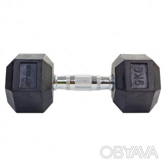 Гантель цельная шестигранная ZELART TA-5159-9 1шт 9кг