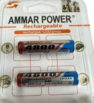 АКУМУЛЯТОР (БАТАРЕЙКА, БАТАРЕЯ) AMMAR POWER AAA (R03, LR03, FR03, KR03, HR03, "М. . фото 3