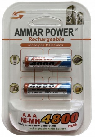 АКУМУЛЯТОР (БАТАРЕЙКА, БАТАРЕЯ) AMMAR POWER AAA (R03, LR03, FR03, KR03, HR03, "М. . фото 2