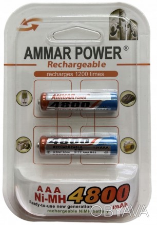 АКУМУЛЯТОР (БАТАРЕЙКА, БАТАРЕЯ) AMMAR POWER AAA (R03, LR03, FR03, KR03, HR03, "М. . фото 1