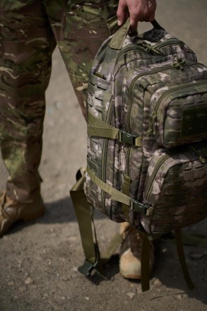 Мужской тактический военный рюкзак армейский туристический зеленый камуфляж 
- е. . фото 4