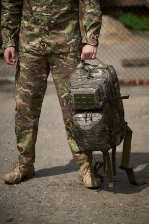 Мужской тактический военный рюкзак армейский туристический зеленый камуфляж 
- е. . фото 6