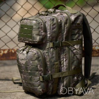 Мужской тактический военный рюкзак армейский туристический зеленый камуфляж 
- е. . фото 1