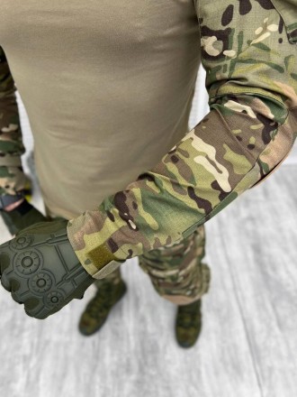 Військова форма ЗСУ тактичний костюм мультикамм сорочка з налокітниками убакс та. . фото 6