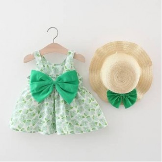 Чарівний комплект для дівчинки на літо - сукня з капелюшком. Полотно - віскоза. . . фото 2