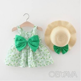 Чарівний комплект для дівчинки на літо - сукня з капелюшком. Полотно - віскоза. . . фото 1