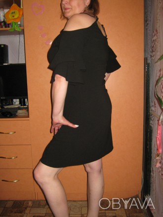 Коротка жіноча сукня M&mode з відкритими плечима б/в, чорного кольору, однот. . фото 1