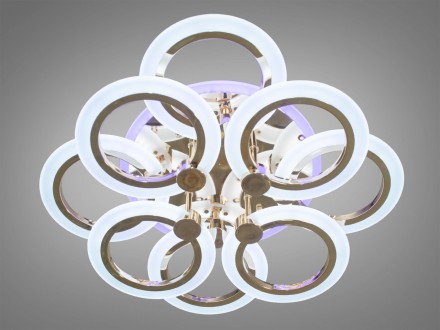 Стильная LED-люстра в спальню с пультом, цвет золото, 110W на 15м2 A8022-4+4G-LS. Одесса. фото 1 Стильная LED-люстра в спальню с пультом, цвет золото, 110W на 15м2 A8022-4+4G-LS. Одесса. фото 1