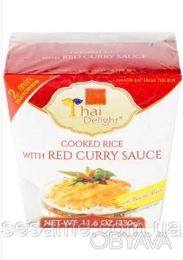 Тайський рис у коробочці у червоному соусі каррі Cooked Rice Red Curry Sauce Hok. . фото 1