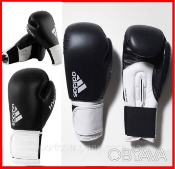 Боксерські рукавички шкіряні Adidas Hybrid 100 професійні тренувальні 8 OZ для с. . фото 1