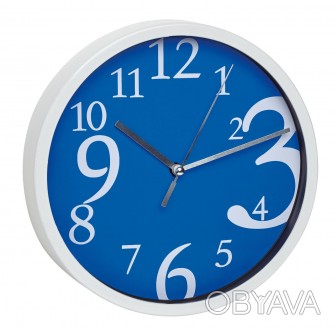 Часы настенные TFA 60.3034.06, d=200x35 мм, белый корпус Синий
кварцовий годинни. . фото 1