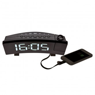 Проекционные часы TFA c FM-радио, USB
Функции
Дисплей со светящимися светодиодны. . фото 4