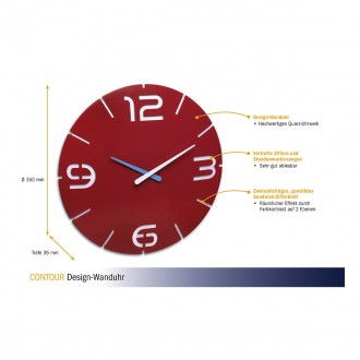 Дизайнерские настенные часы TFA CONTOUR
d=350x35 мм
Настенные часы CONTOUR - это. . фото 3