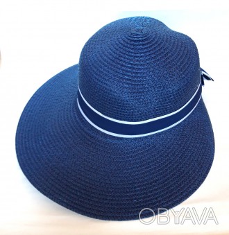 Шляпка-козырек женская летняя Fashion (58 см) Синяя (ШЧ100/3)