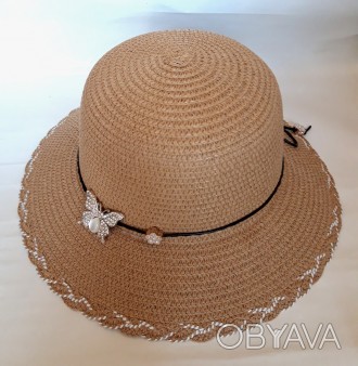 Шляпка женская летняя Fashion (58 см) Светло-Коричневая (ШЧ102)