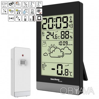 Метеостанція цифрова Technoline WS9132 Black (WS9132). . фото 1 Technoline WS9132 Black - це стильна компактна і енергонезалежна метеостанція, я. . фото 1
