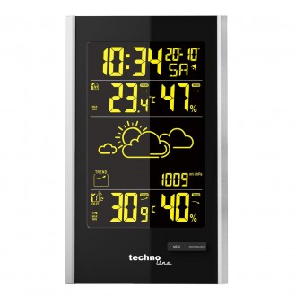 Метеостанція цифрова Technoline WS9060 Black/Silver (WS9060). . фото 4 Technoline WS9060 Black/Silver - це стильна і фукціональна метеостанція з велики. . фото 4