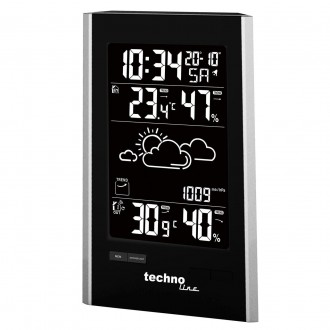 Метеостанція цифрова Technoline WS9060 Black/Silver (WS9060). . фото 5 Technoline WS9060 Black/Silver - це стильна і фукціональна метеостанція з велики. . фото 5