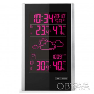 Метеостанція цифрова Technoline WS9060 Black/Silver (WS9060). . фото 1 Technoline WS9060 Black/Silver - це стильна і фукціональна метеостанція з велики. . фото 1