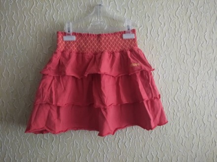 Хлопковая трикотажная юбка Adidas.
Цвет - красно- коралловый и желтый.
Талия н. . фото 2