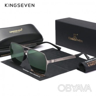 Оригінальні, поляризаційні, сонцезахисні окуляри KINGSEVEN N7511 в ретро стилі. . . фото 1