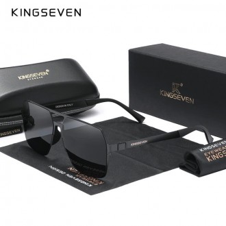 Оригінальні, поляризаційні, сонцезахисні окуляри KINGSEVEN N7511 в ретро стилі. . . фото 2