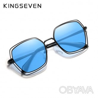 Женские поляризационные солнцезащитные очки KINGSEVEN N7020 Black Blue