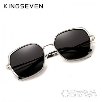 Женские поляризационные солнцезащитные очки KINGSEVEN N7020 Silver Gray