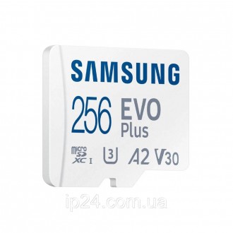 Карта памяти Samsung Evo Plus microSDXC 256GB UHS-I U3 V30 A2 + SD адаптер сочет. . фото 4