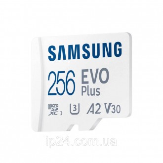 Карта памяти Samsung Evo Plus microSDXC 256GB UHS-I U3 V30 A2 + SD адаптер сочет. . фото 5