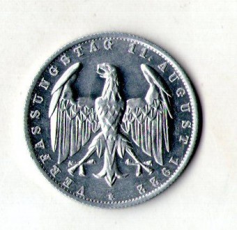 Німеччина веймарська республіка 3 марки 1932 No1378. . фото 3