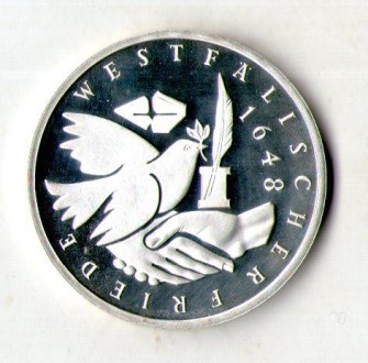 Німеччина ФРГ 10 марок, 1998 350 років підписання Вестфальського Мірного Домовищ. . фото 2