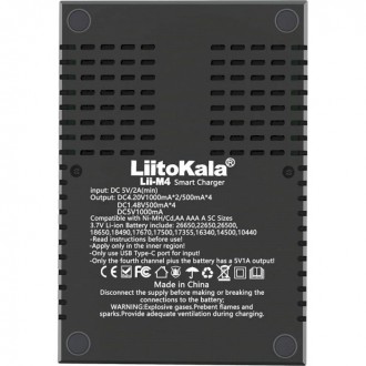 Зарядний пристрій для акумуляторів LiitoKala Lii-M4 (Li-ion IMR LiFe+NiMH) + Row. . фото 3