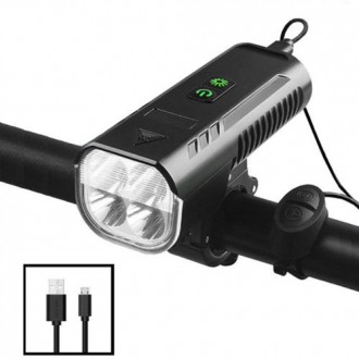 Велосипедний ліхтар + power bank + дзвінок FY-336-4T6 microUSB (3+4 режими та 5 . . фото 2