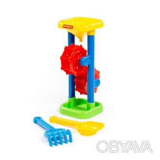 Дитяча іграшка набір для піску пісочний млин + совок, грабельки 35097