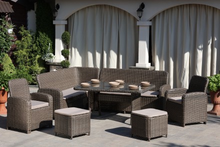 Стильний комплект садових меблів з ротангу DORA Maxi складається із 2 диванів, 2. . фото 2