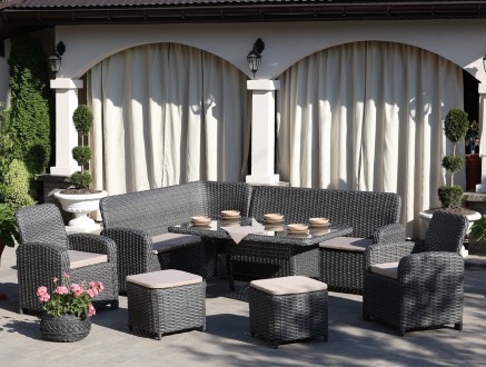 Стильний комплект садових меблів з ротангу DORA Maxi складається із 2 диванів, 2. . фото 3