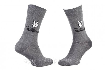Высокие носки Disney Mickey Logo Disney And Main Mickey 1-pack light gray — 9315. . фото 5